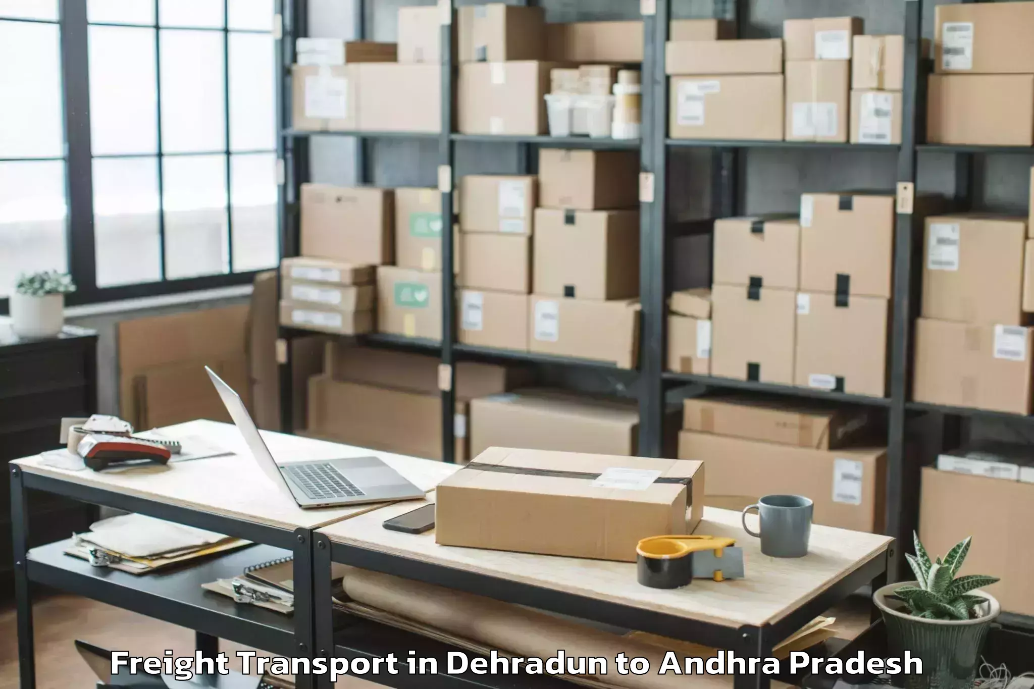 Reliable Dehradun to Pamarru Freight Transport